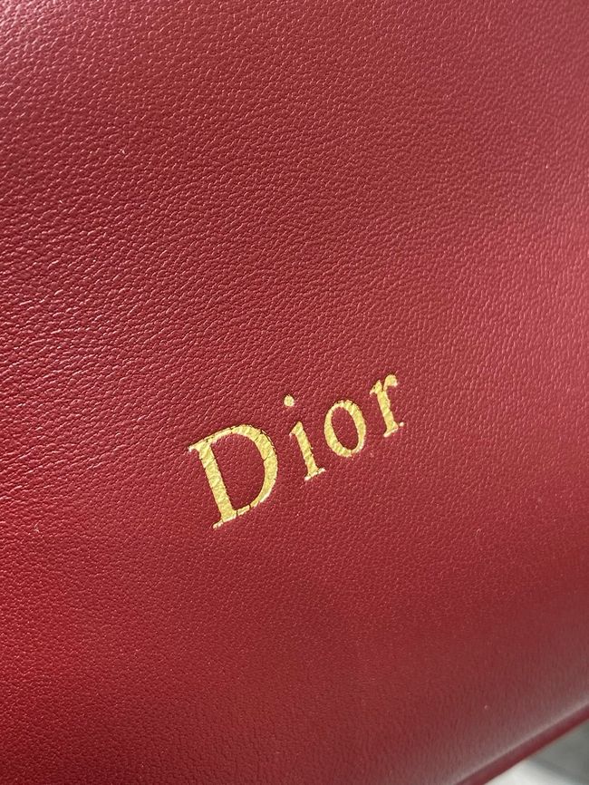 Dior Calfskin Medium Tote Bag 67534 burgundy