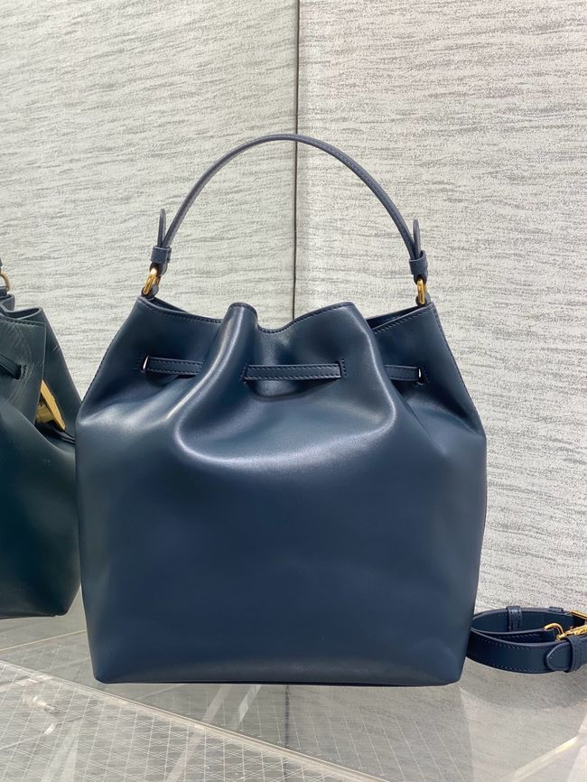 Dior Calfskin Medium Tote Bag 67534 dark blue
