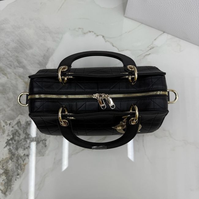 Small Dior Granville Bag black Flat Macrocannage Calfskin M1441OHJ