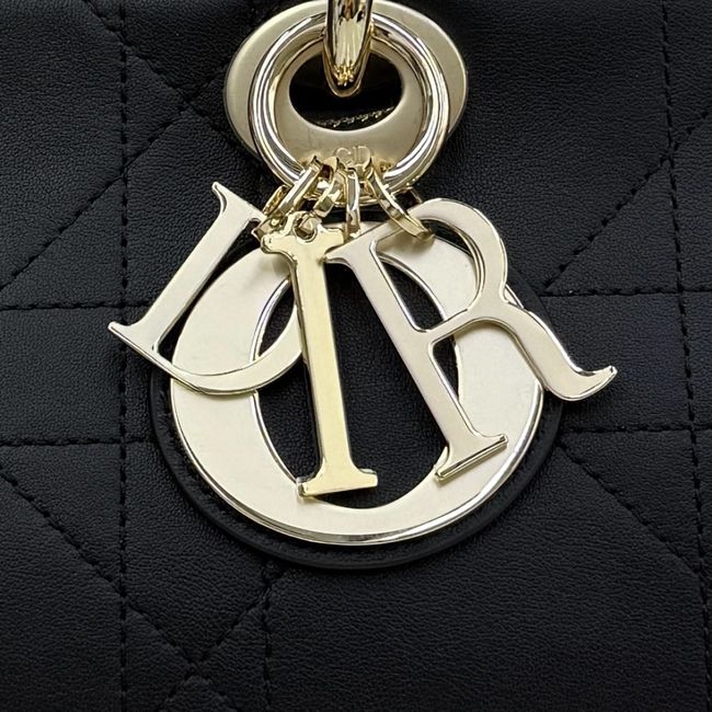 Small Dior Granville Bag black Flat Macrocannage Calfskin M1441OHJ