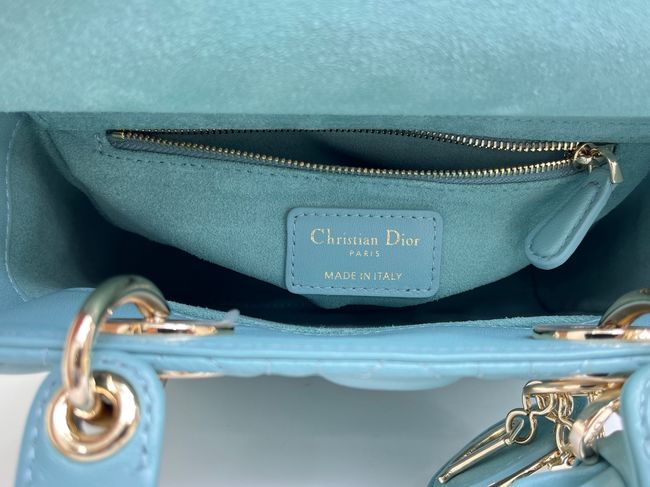 Small Lady Dior Bag with Strap Cannage Lambskin M0531OU lake blue Small Lady Dior Bag with Strap Cannage Lambskin M0531OU lake blue