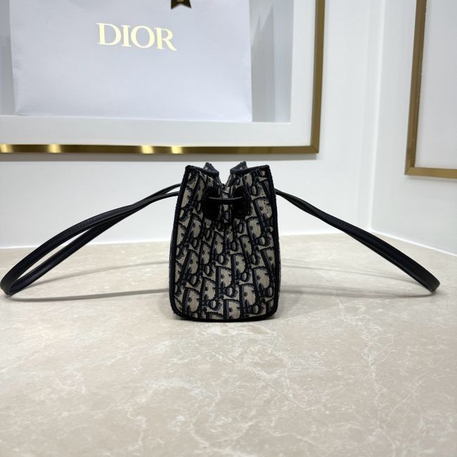 Dior Promenade Mini Shopping Bag Blue Dior Oblique Jacquard S1440OU Dior Promenade Mini Shopping Bag Blue Dior Oblique Jacquard S1440OU