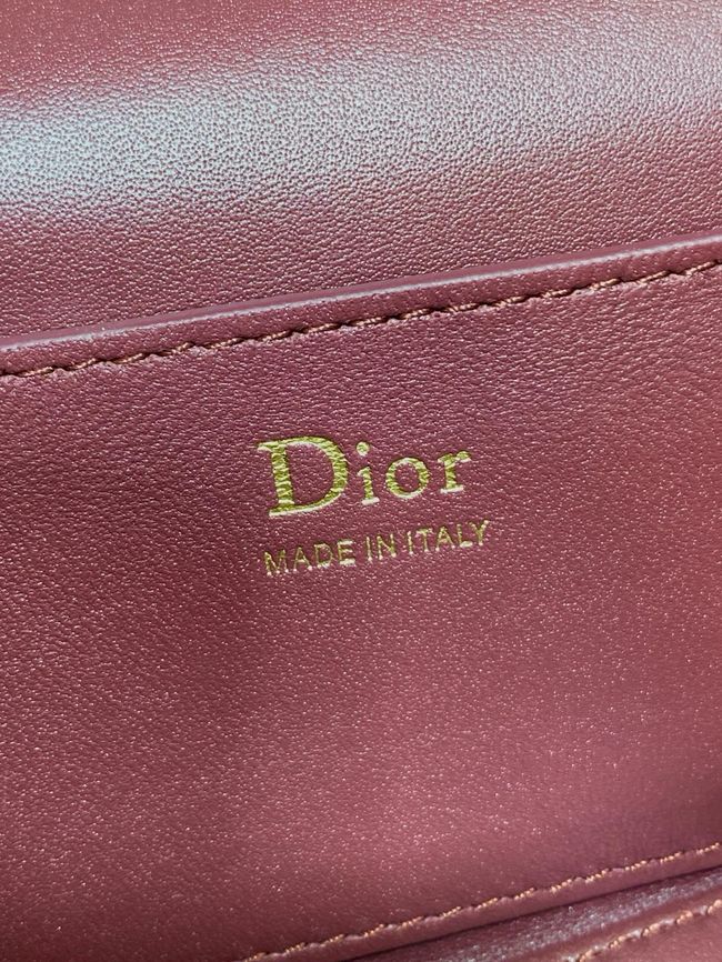 Dior Trianon Soft Vanity Mini Bag Flat Macrocannage Lambskin S4613OS Hermitage Red