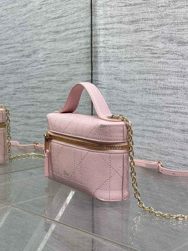 Dior Trianon Soft Vanity Mini Bag Flat Macrocannage Lambskin S4613OS Soupir Pink