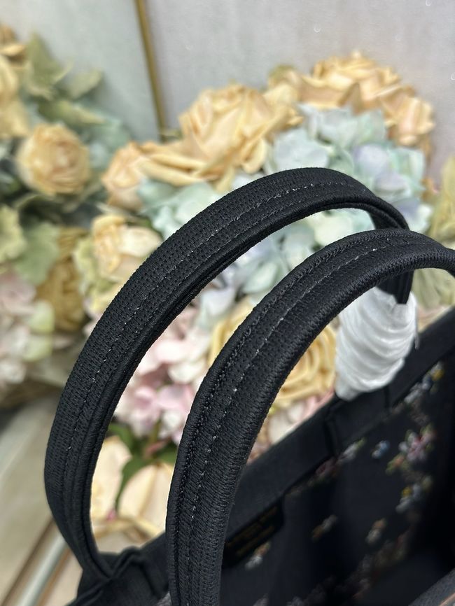 Medium Dior Book Tote with Strap Oblique Embroidery M1354PE-4 Medium Dior Book Tote with Strap Oblique Embroidery M1354PE-4
