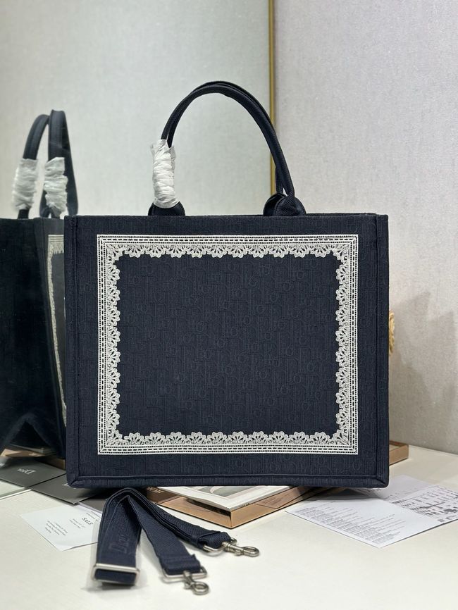 Large Dior Book Tote Cannage Embroidery M1349OEQ-10 Large Dior Book Tote Cannage Embroidery M1349OEQ-10