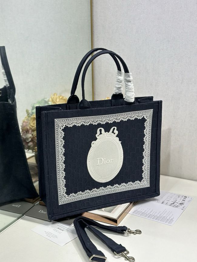 Large Dior Book Tote Cannage Embroidery M1349OEQ-10 Large Dior Book Tote Cannage Embroidery M1349OEQ-10