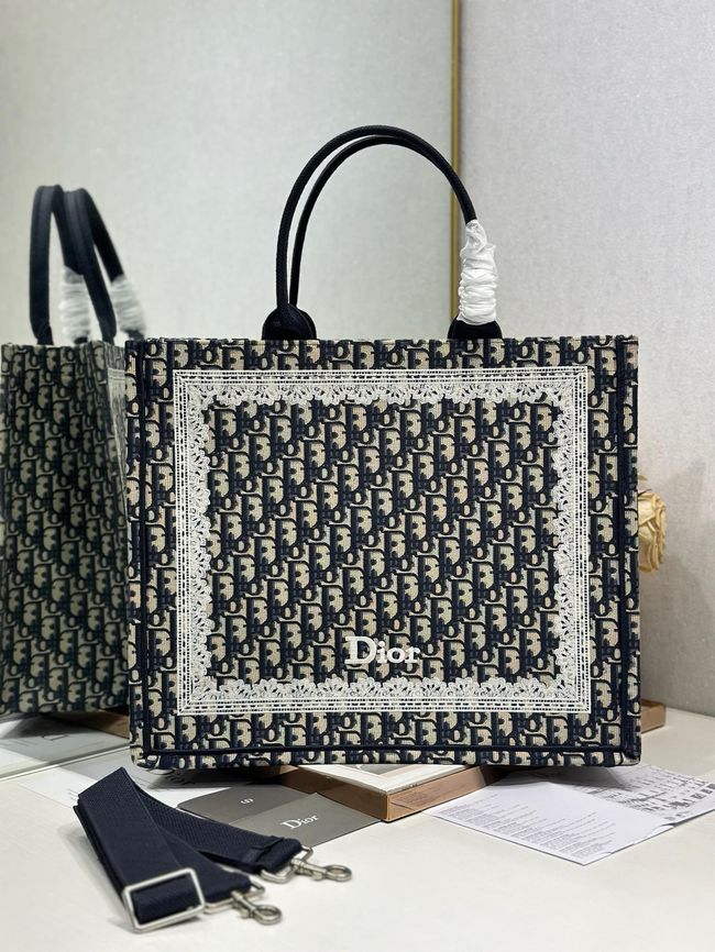 Large Dior Book Tote Cannage Embroidery M1349OEQ-3