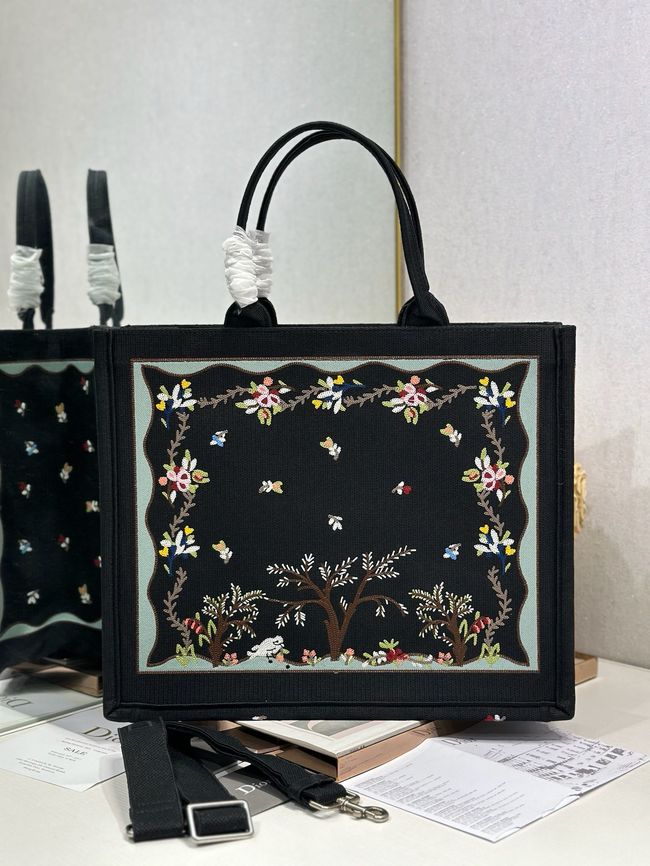 Large Dior Book Tote Cannage Embroidery M1349OEQ-4 Large Dior Book Tote Cannage Embroidery M1349OEQ-4