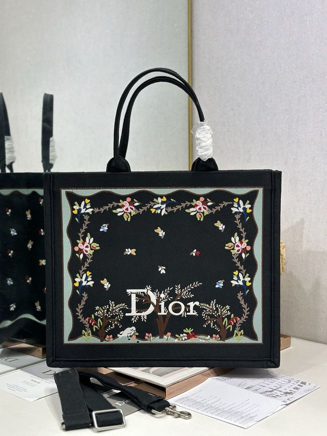 Large Dior Book Tote Cannage Embroidery M1349OEQ-4