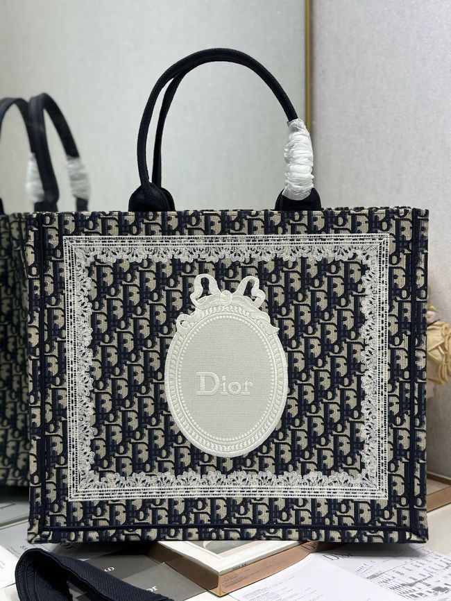 Large Dior Book Tote Cannage Embroidery M1349OEQ-7 Large Dior Book Tote Cannage Embroidery M1349OEQ-7