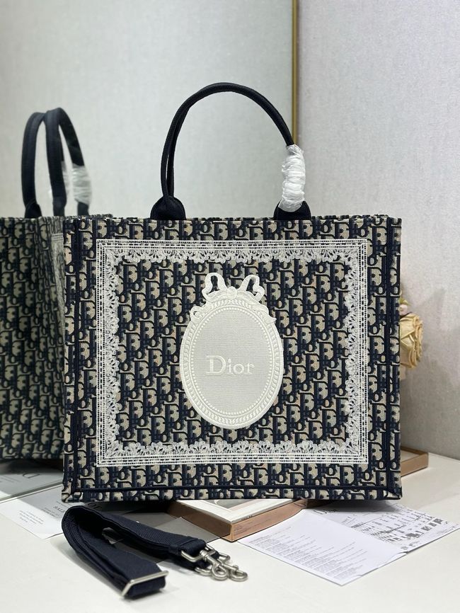 Large Dior Book Tote Cannage Embroidery M1349OEQ-7