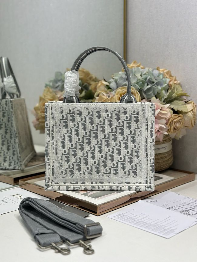 Small Dior Book Tote with Strap Embroidered M1404OE-3 Small Dior Book Tote with Strap Embroidered M1404OE-3