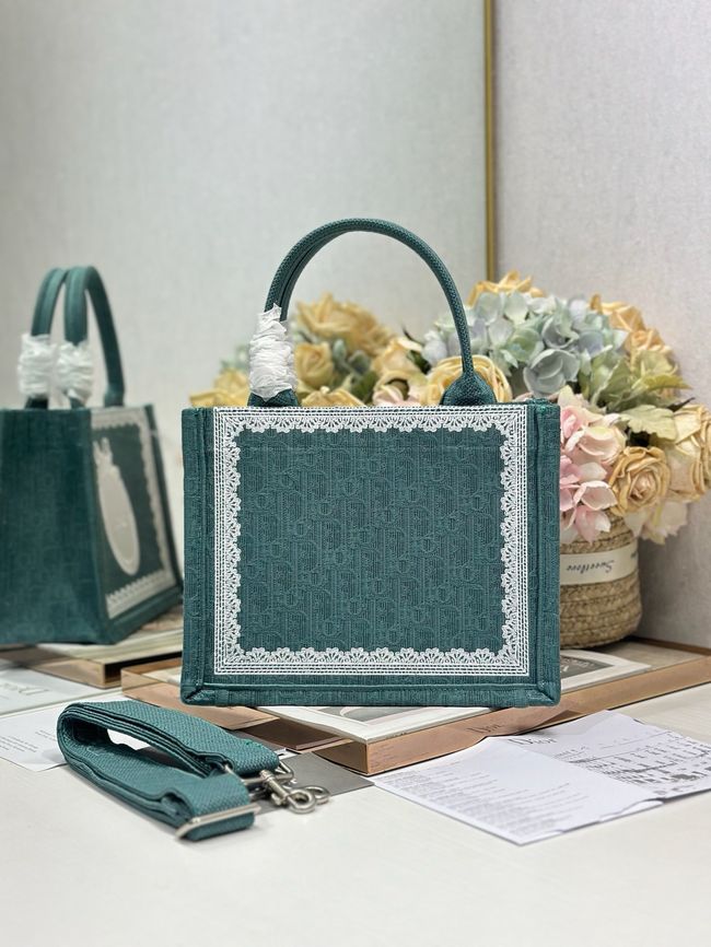 Small Dior Book Tote with Strap Embroidered M1404OE-4 Small Dior Book Tote with Strap Embroidered M1404OE-4