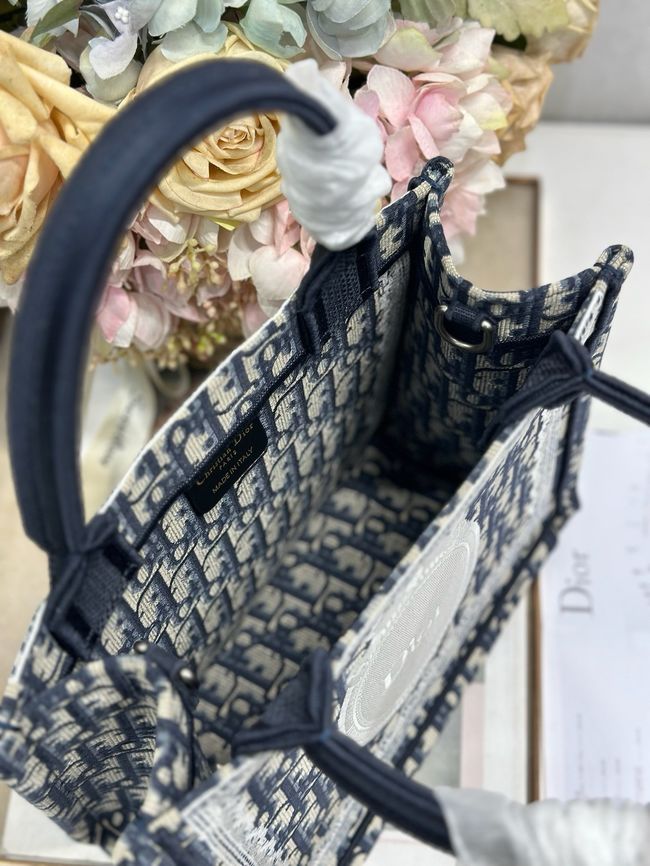 Small Dior Book Tote with Strap Embroidered M1404OE-5 Small Dior Book Tote with Strap Embroidered M1404OE-5