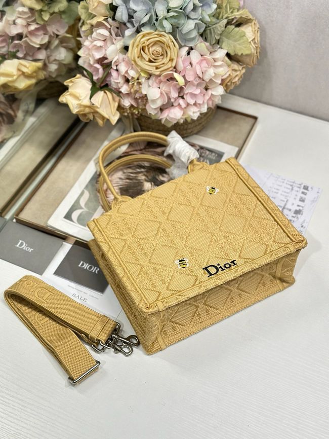 Small Dior Book Tote with Strap Embroidered M1404OE-6 Small Dior Book Tote with Strap Embroidered M1404OE-6