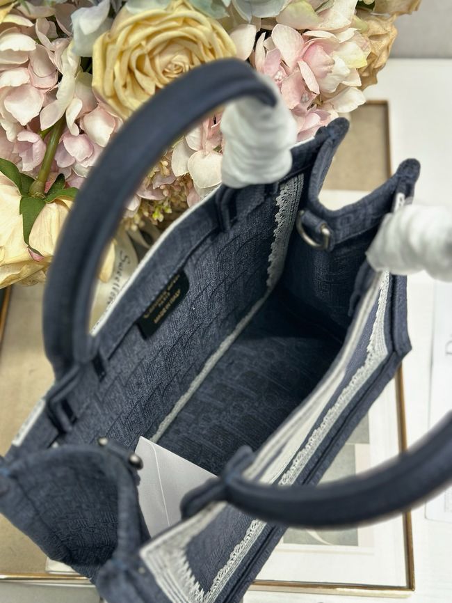 Small Dior Book Tote with Strap Embroidered M1404OE-8 Small Dior Book Tote with Strap Embroidered M1404OE-8