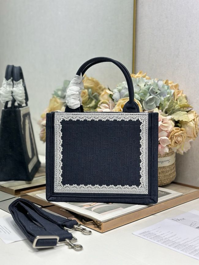 Small Dior Book Tote with Strap Embroidered M1404OE-8 Small Dior Book Tote with Strap Embroidered M1404OE-8