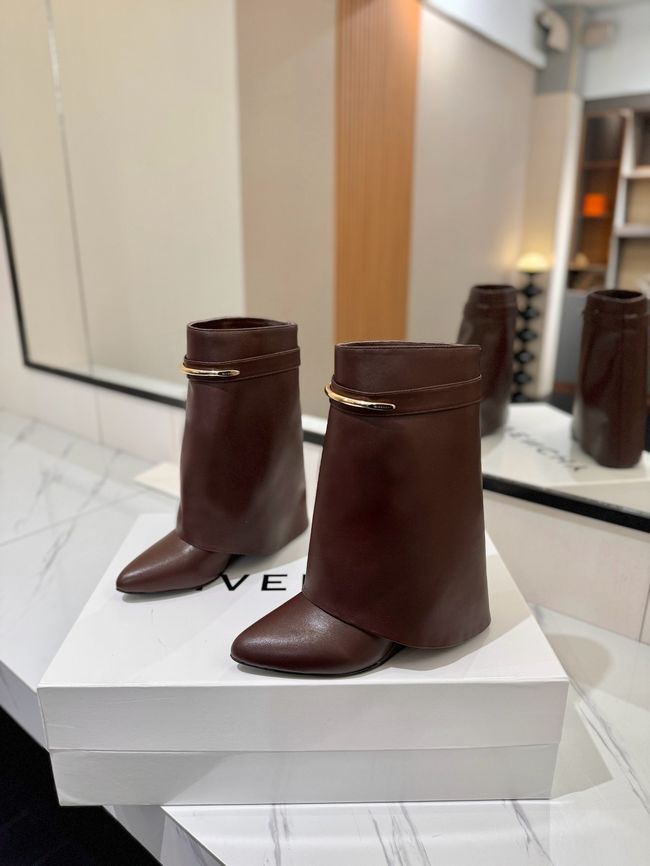 Givenchy Mid-Calf Boots Shiny Calfskin high heels 8.5CM 65260-1