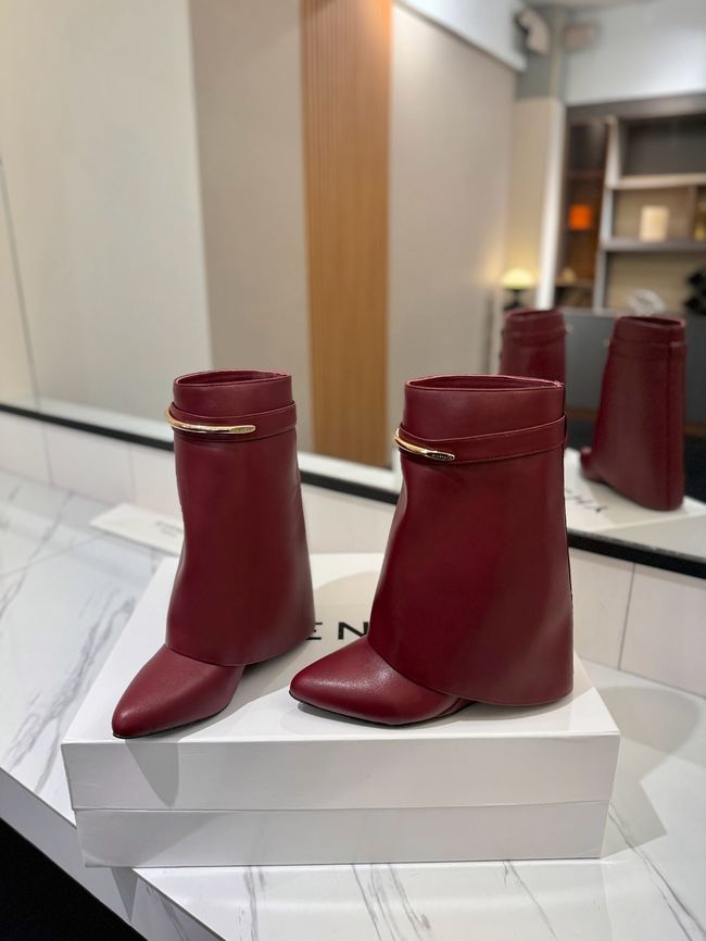 Givenchy Mid-Calf Boots Shiny Calfskin high heels 8.5CM 65260-4