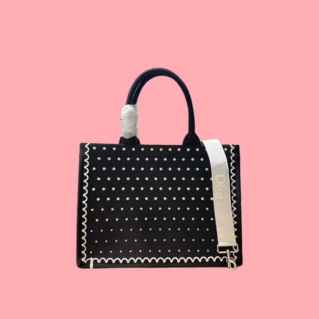 Medium Dior Book Tote with Strap Oblique Embroidery M1354PE-11 Medium Dior Book Tote with Strap Oblique Embroidery M1354PE-11