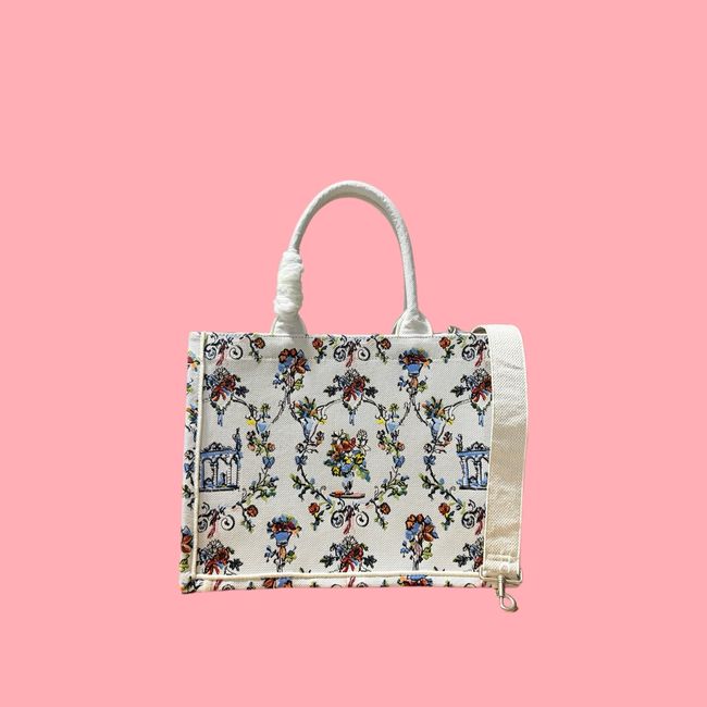 Medium Dior Book Tote with Strap Oblique Embroidery M1354PE-12 Medium Dior Book Tote with Strap Oblique Embroidery M1354PE-12