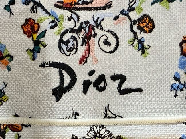 Medium Dior Book Tote with Strap Oblique Embroidery M1354PE-12 Medium Dior Book Tote with Strap Oblique Embroidery M1354PE-12