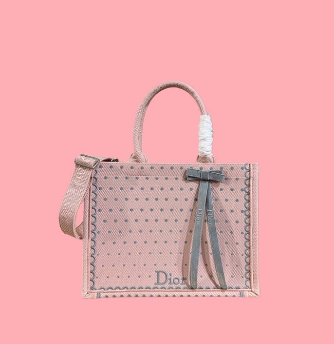Medium Dior Book Tote with Strap Oblique Embroidery M1354PE-13 Medium Dior Book Tote with Strap Oblique Embroidery M1354PE-13
