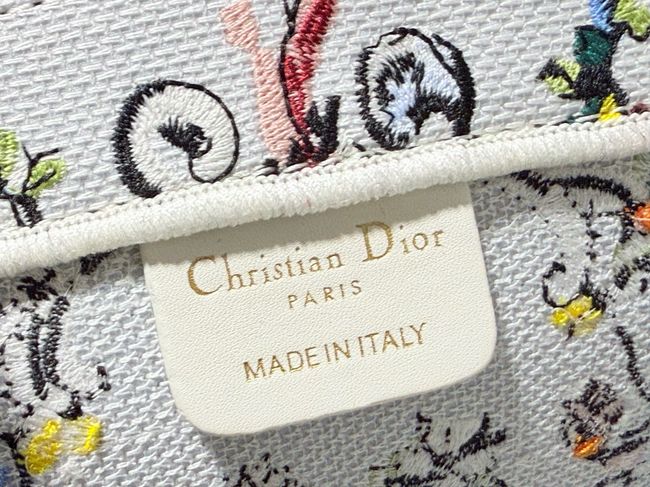 Small Dior Book Tote with Strap Embroidered M1404OE-10 Small Dior Book Tote with Strap Embroidered M1404OE-10