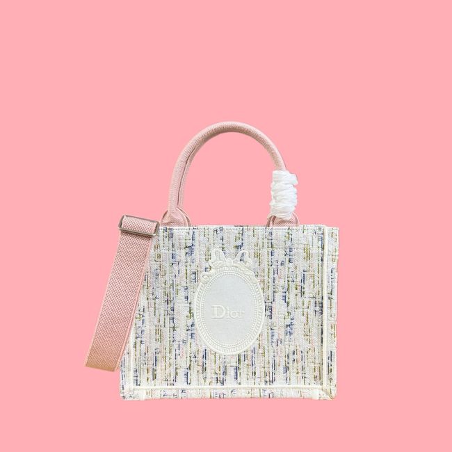 Small Dior Book Tote with Strap Embroidered M1404OE-12 Small Dior Book Tote with Strap Embroidered M1404OE-12