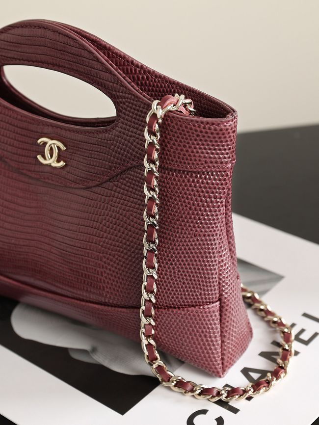 CHANEL 31 Mini Shopping Bag AS3656 burgundy