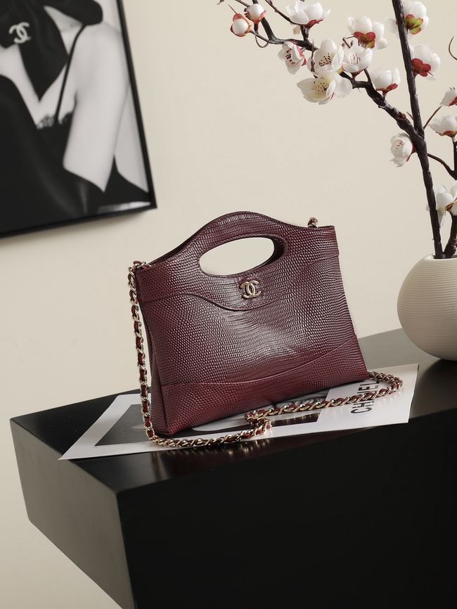 CHANEL 31 Mini Shopping Bag AS3656 burgundy