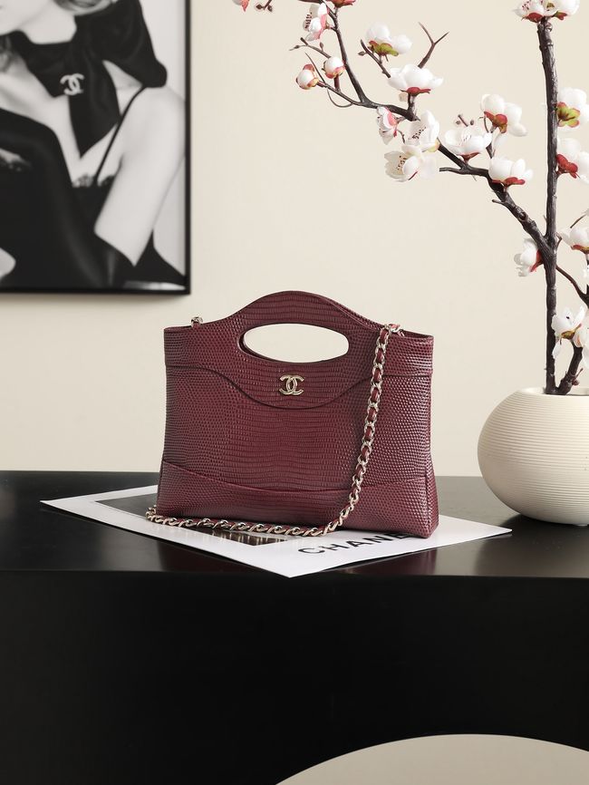 CHANEL 31 Mini Shopping Bag AS3656 burgundy