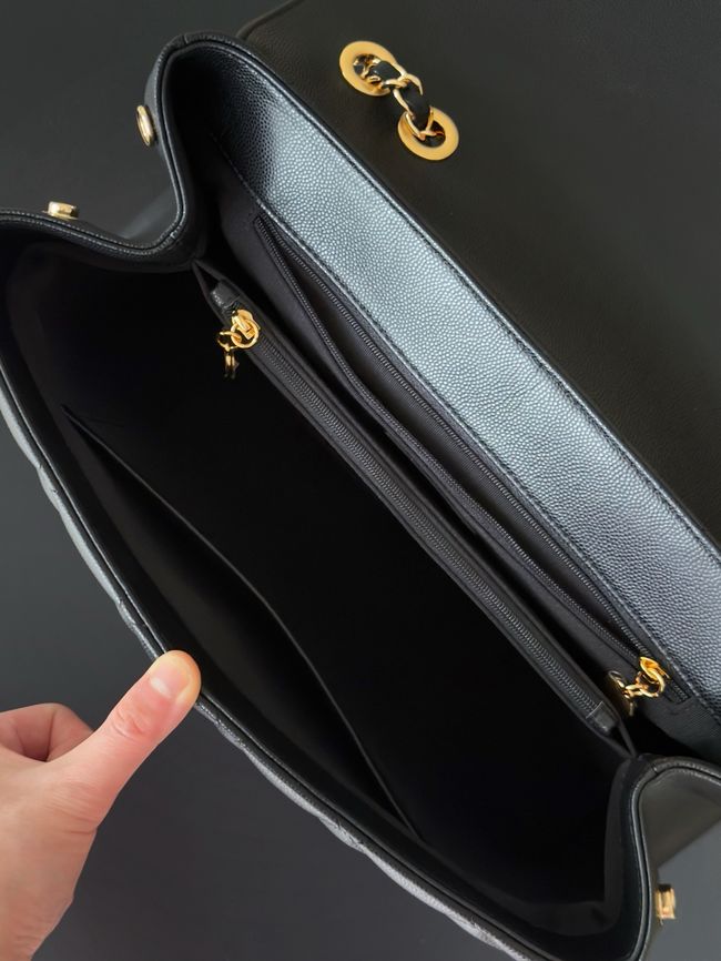 Chanel Large FLAP BAG sheepskin A2215 black Chanel Large FLAP BAG sheepskin A2215 black