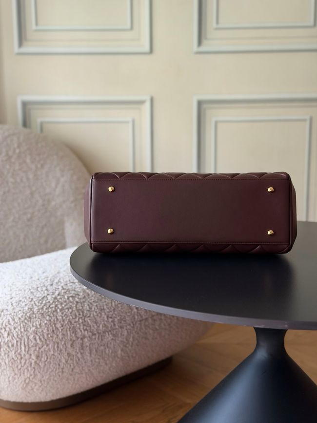 Chanel Large FLAP BAG sheepskin A2215 burgundy