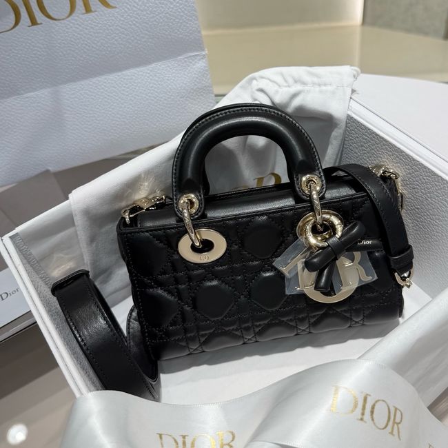 Dior Mini Lady D-Joy Bag Cannage Lambskin M0636O black