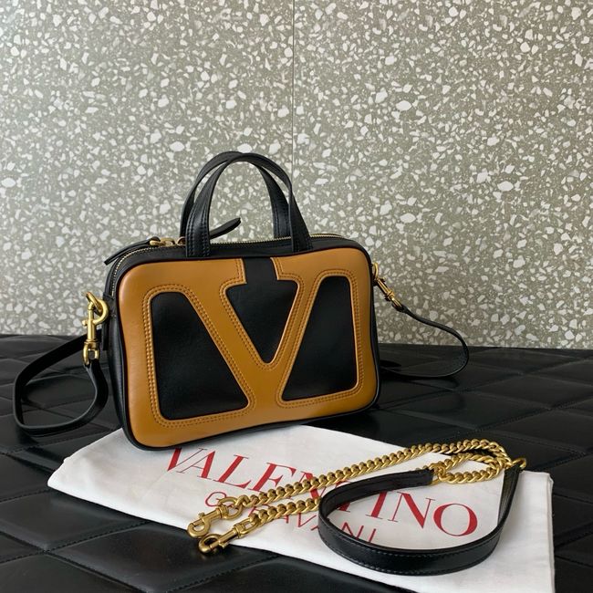 VALENTINO GARAVANI Loco Calf leather bag 0015 black&brown VALENTINO GARAVANI Loco Calf leather bag 0015 black&brown