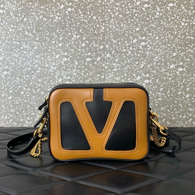 VALENTINO GARAVANI Loco Calf leather bag 0016 black&brown