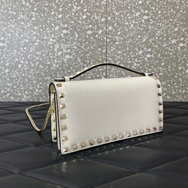 VALENTINO Rockstud calfskin chain bag SHI098 white VALENTINO Rockstud calfskin chain bag SHI098 white