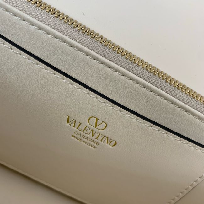 VALENTINO Rockstud calfskin chain bag SHI098 white VALENTINO Rockstud calfskin chain bag SHI098 white
