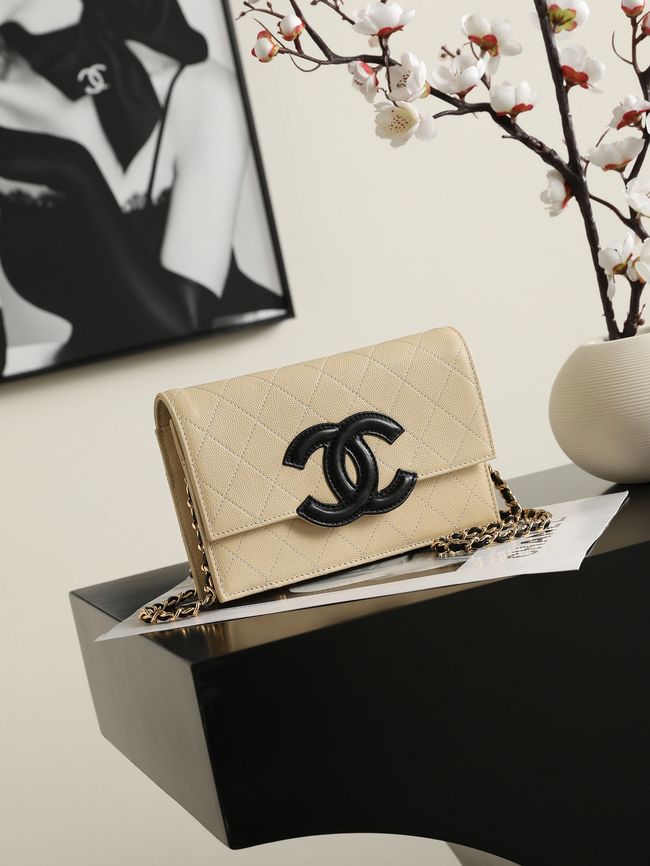 CHANEL Wallet on Chain AP5455 Beige & Black