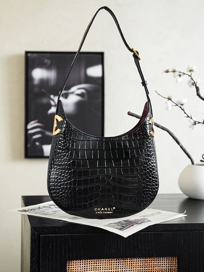 Chanel Shoulder Bags Crocodile Embossed 68011 black