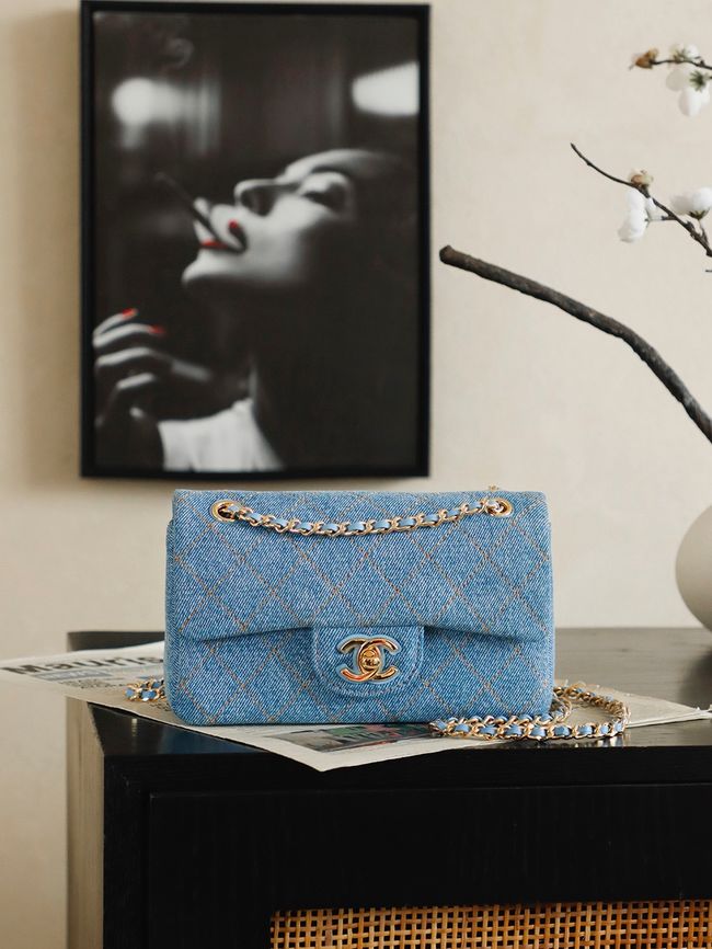 Chanel denim Flap bag 6627 blue