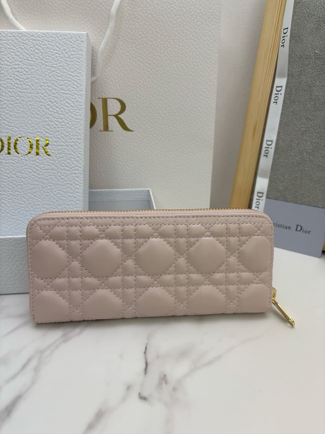 LADY DIOR LOTUS WALLET CANNAGE LAMBSKIN S2600 light pink