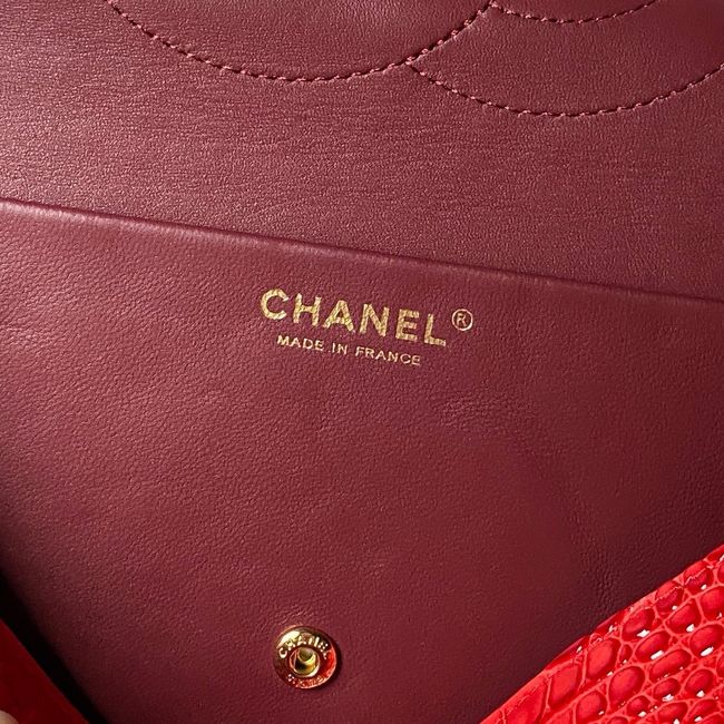 Chanel Crocodile Embossed Maxi Flap bag AS6231 red Chanel Crocodile Embossed Maxi Flap bag AS6231 red