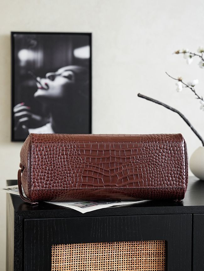 Chanel Crocodile Embossed Shopping Bag AS6428 dark brown Chanel Crocodile Embossed Shopping Bag AS6428 dark brown