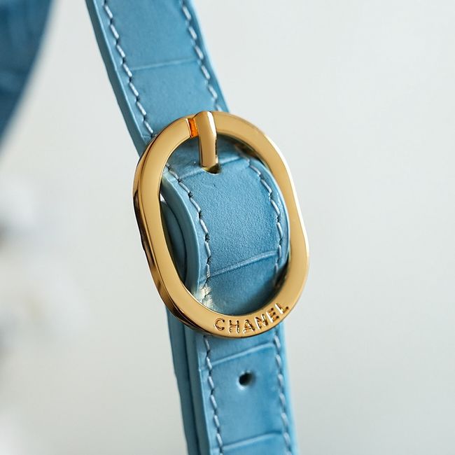 Chanel Crocodile Embossed Shoulder Bag 68012 blue