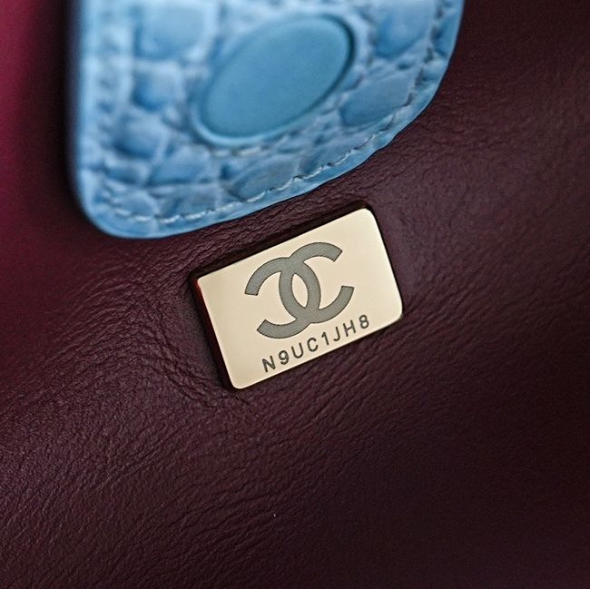 Chanel Crocodile Embossed Shoulder Bag 68012 blue