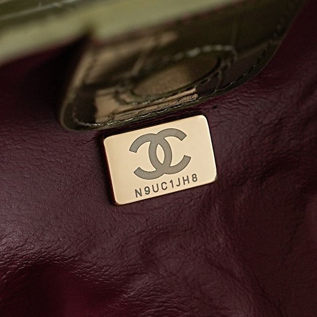 Chanel Crocodile Embossed Shoulder Bag 68012 green Chanel Crocodile Embossed Shoulder Bag 68012 green