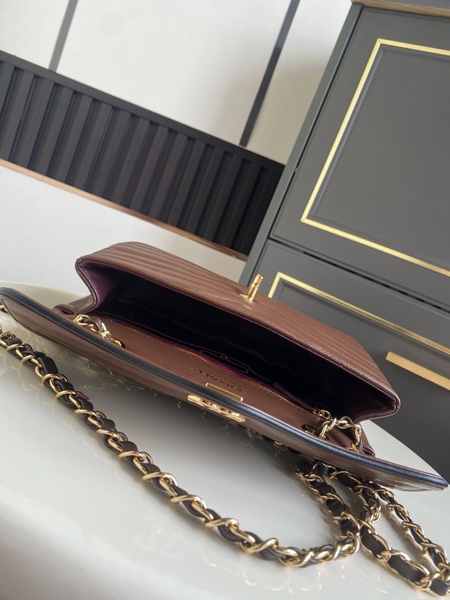 Chanel Flap Bag AS6497 Dark Brown Chanel Flap Bag AS6497 Dark Brown